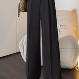 Irregular straight leg suit pants