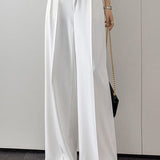 Irregular straight leg suit pants