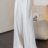 Irregular straight leg suit pants