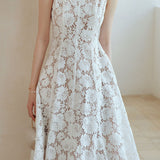 Diamond pearl lace dress