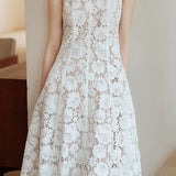 Diamond pearl lace dress