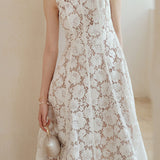 Diamond pearl lace dress