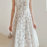 Diamond pearl lace dress