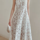 Diamond pearl lace dress