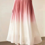 Gradient ruched midi skirt
