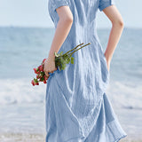 Solid color textured dress