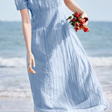 Solid color textured dress