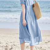 Solid color textured dress