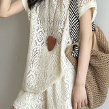 Heavily embroidered hollow lace set