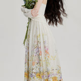 Printed camisole waist-defining dress