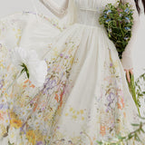 Printed camisole waist-defining dress