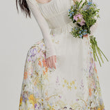 Printed camisole waist-defining dress