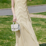 Tank dress with lace splicing