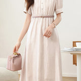 Textured breathable polo neck dress