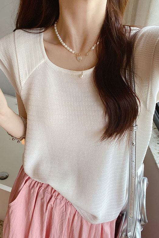 Japanese style solid color knit top - liwisi