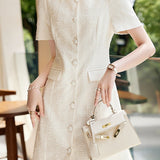 Stylish elegant professional commuting mid-length skirt