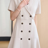 Solid color suit dress