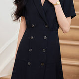 Solid color suit dress