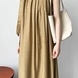 Solid color tie waist tank dress