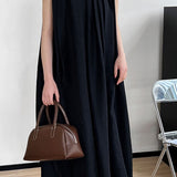 Solid color tie waist tank dress