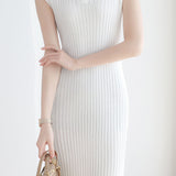 V-neck cap sleeve fitted dress with side slits in ribbed knit - liwisi