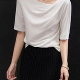 Asymmetrical neckline T-shirt