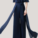 Ruffled sleeve jumpsuit