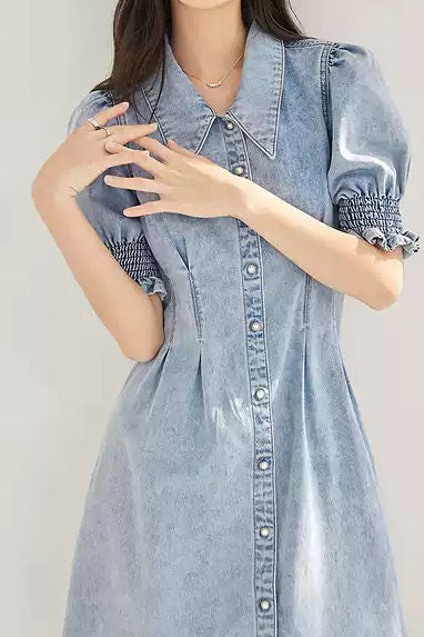 French denim dress - liwisi
