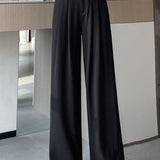 Lettered high-waisted floor-length casual pants