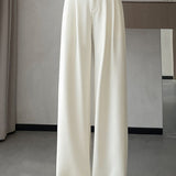 Lettered high-waisted floor-length casual pants