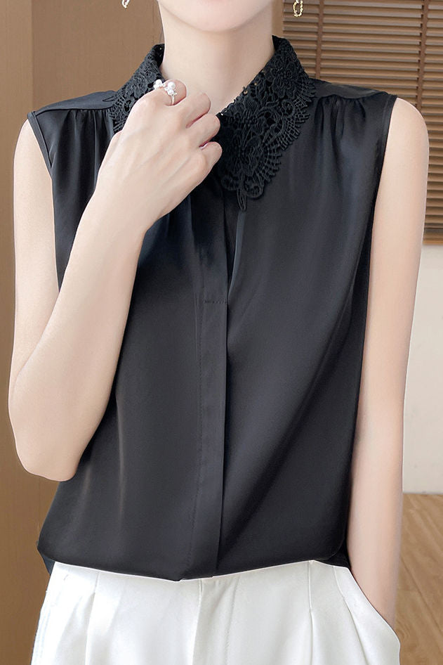 Polo collar sleeveless shirt - liwisi