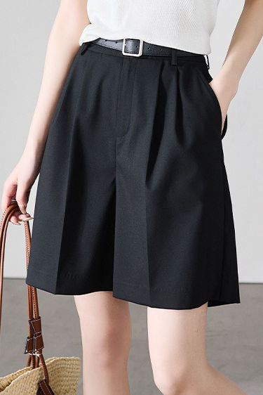 Casual straight-fit shorts suitable for office wear - liwisi