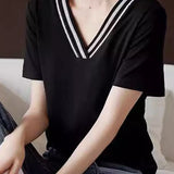 Elegant versatile woven strap T-shirt - liwisi