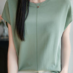 Minimalist versatile round neck top - liwisi
