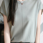 Minimalist versatile round neck top - liwisi
