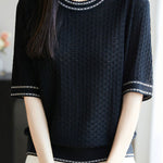 Casual versatile knit T-shirt - liwisi