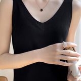 V-neck loose knit top - liwisi