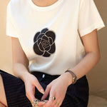 Printed versatile short sleeve T-shirt - liwisi