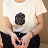 Printed versatile short sleeve T-shirt - liwisi