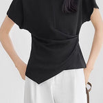 Minimalist versatile asymmetrical T-shirt - liwisi