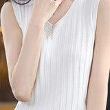 Versatile V-neck knit camisole - liwisi