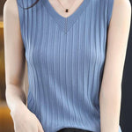Versatile V-neck knit camisole - liwisi