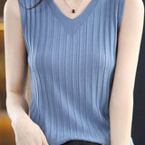 Versatile V-neck knit camisole - liwisi