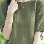 Loose-fitting versatile pure cotton short sleeve T-shirt - liwisi