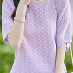 Loose-fitting versatile pure cotton short sleeve T-shirt - liwisi