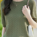 Loose-fitting versatile pure cotton short sleeve T-shirt - liwisi