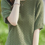 Loose-fitting versatile pure cotton short sleeve T-shirt - liwisi