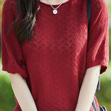 Loose-fitting versatile pure cotton short sleeve T-shirt - liwisi
