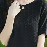 Loose-fitting versatile pure cotton short sleeve T-shirt - liwisi