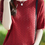 Loose-fitting versatile pure cotton short sleeve T-shirt - liwisi